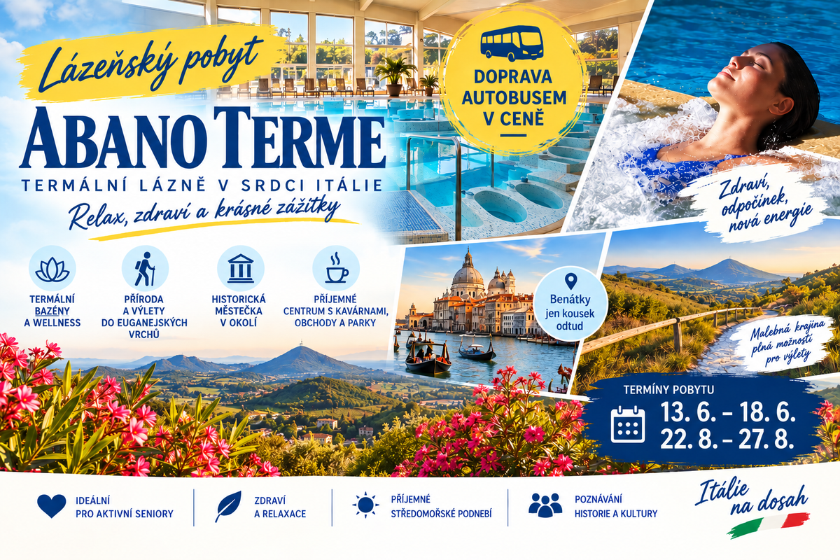 Abano Terme – pobyt v termáloch