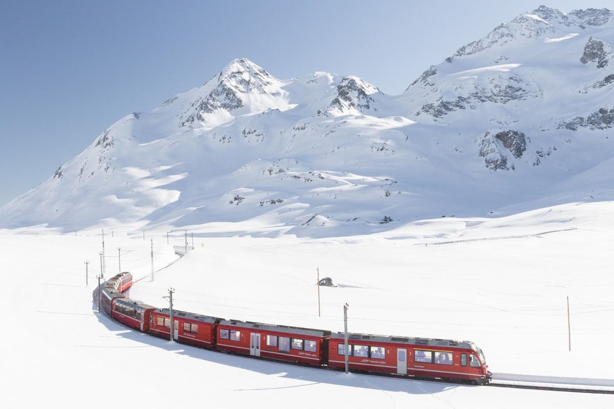 Zasnežené Alpy trasou Bernina a Glacier Expressu