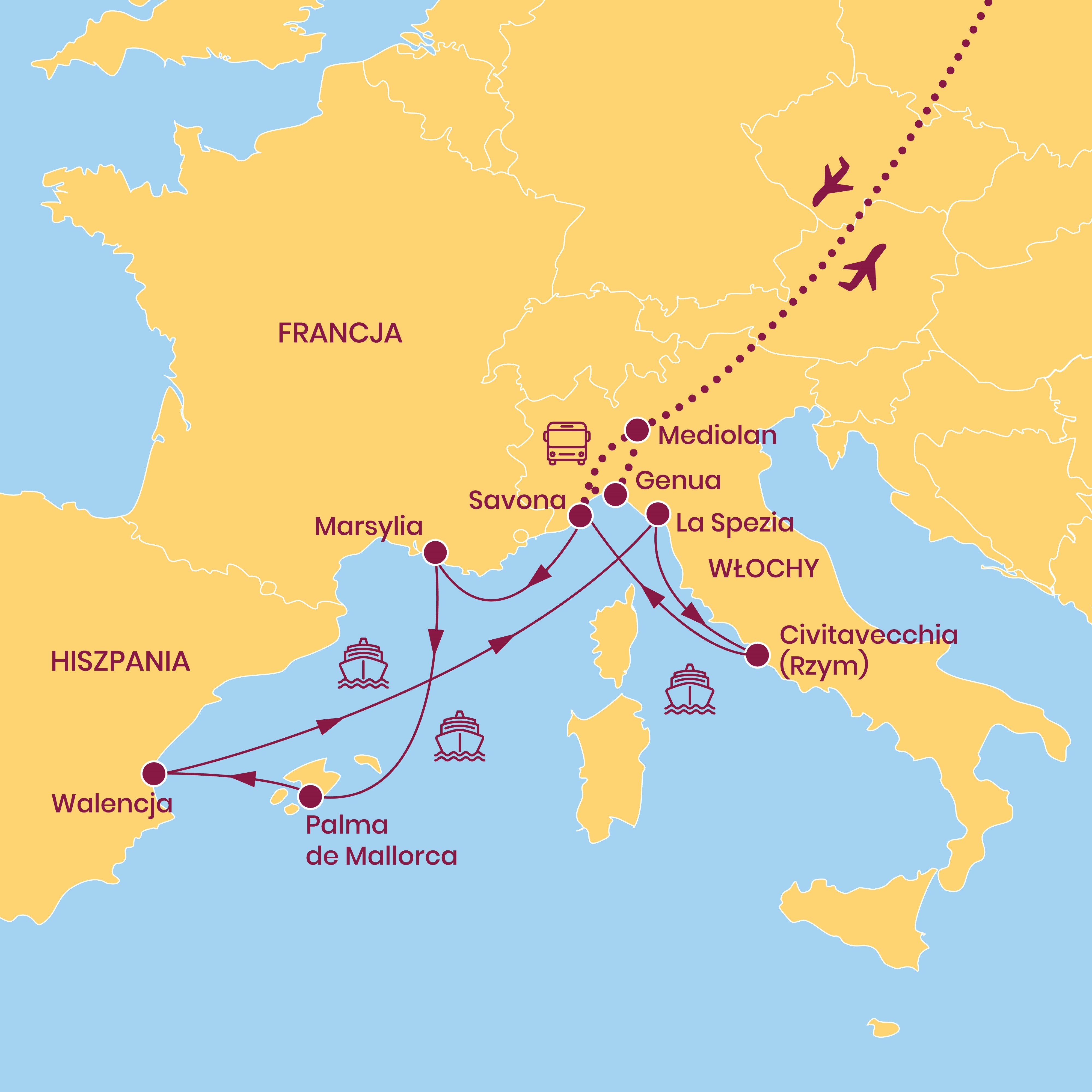 Mapa rejs dla singla