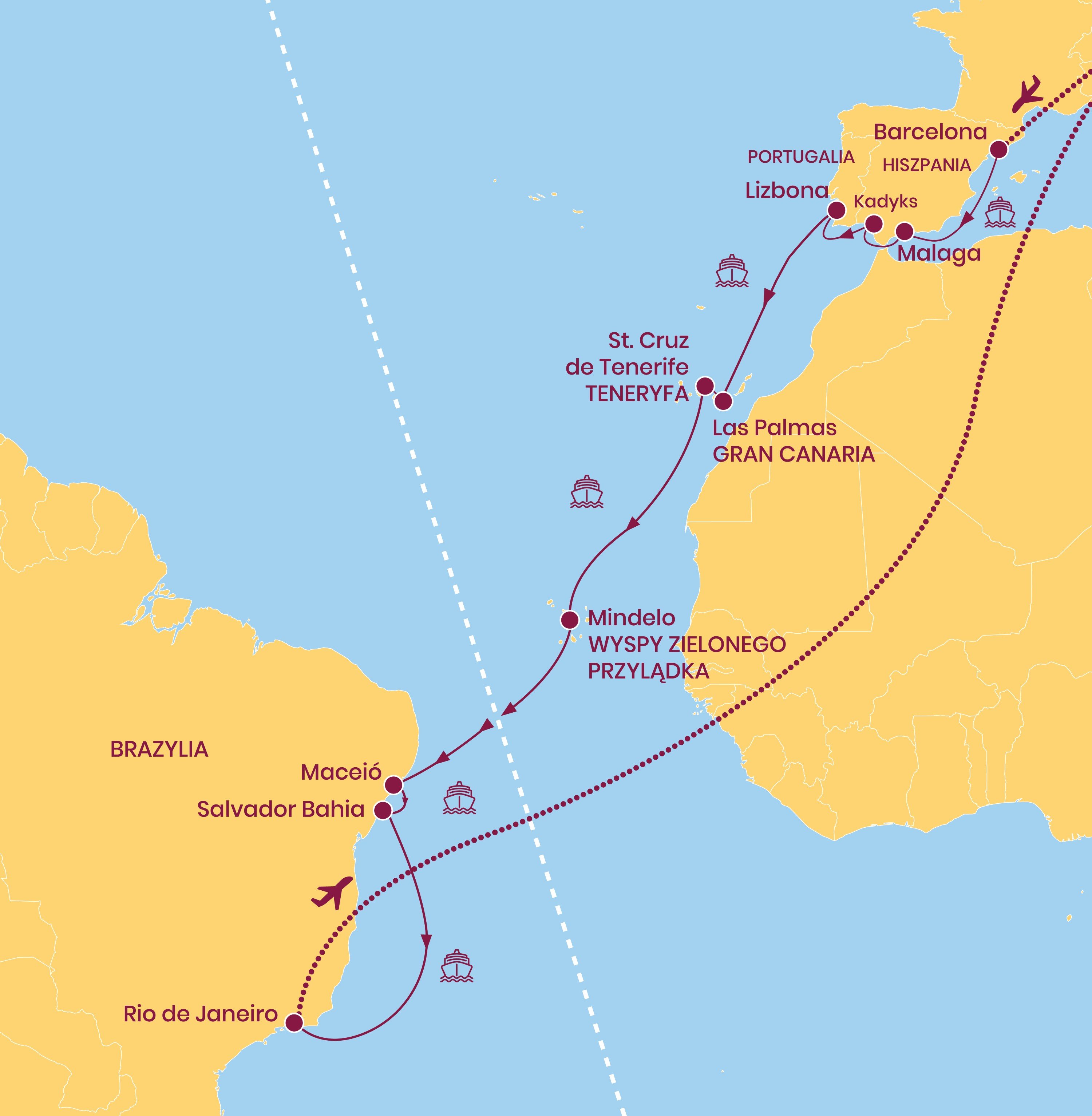 Rejs Transatlantycki - mapka
